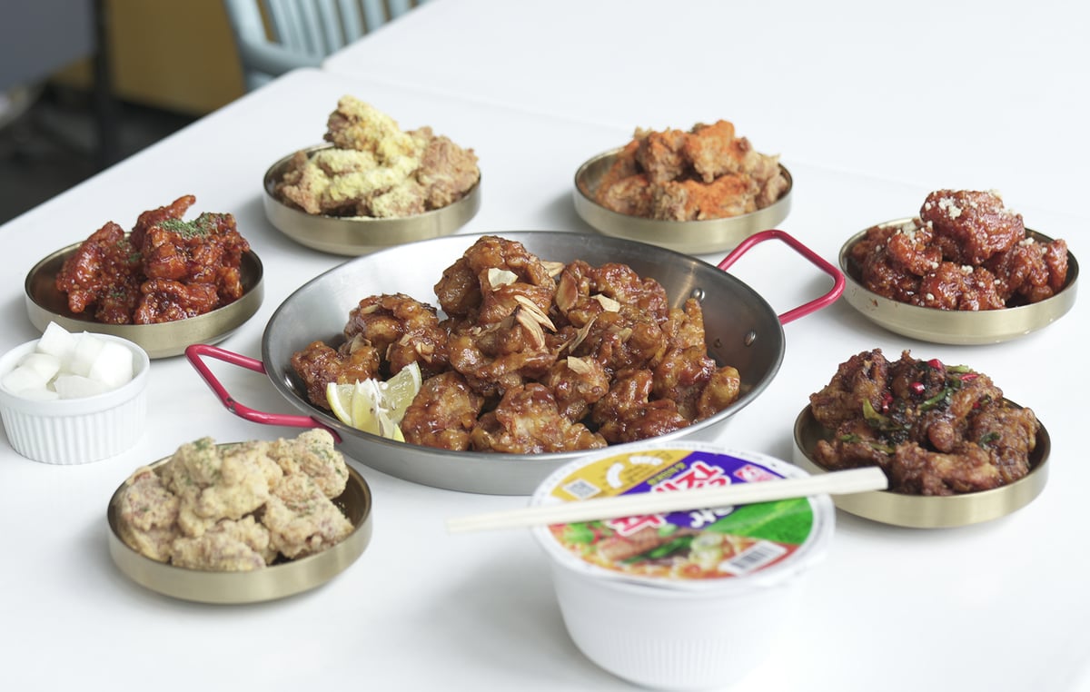 The other flavors 
of Korean fried chicken on the menu of BB.Q Chicken.